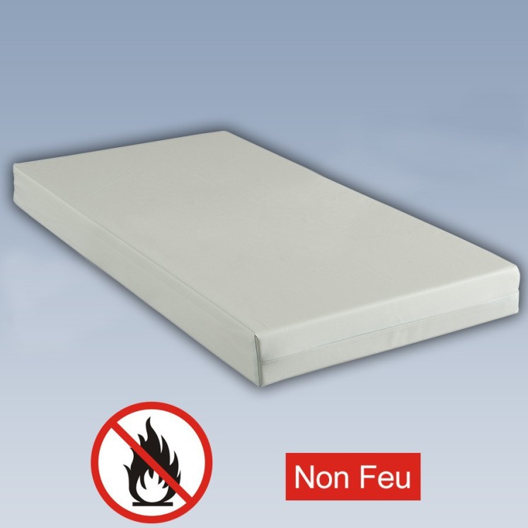 Matelas M1 non feu collectivité Blanc 140 x 190