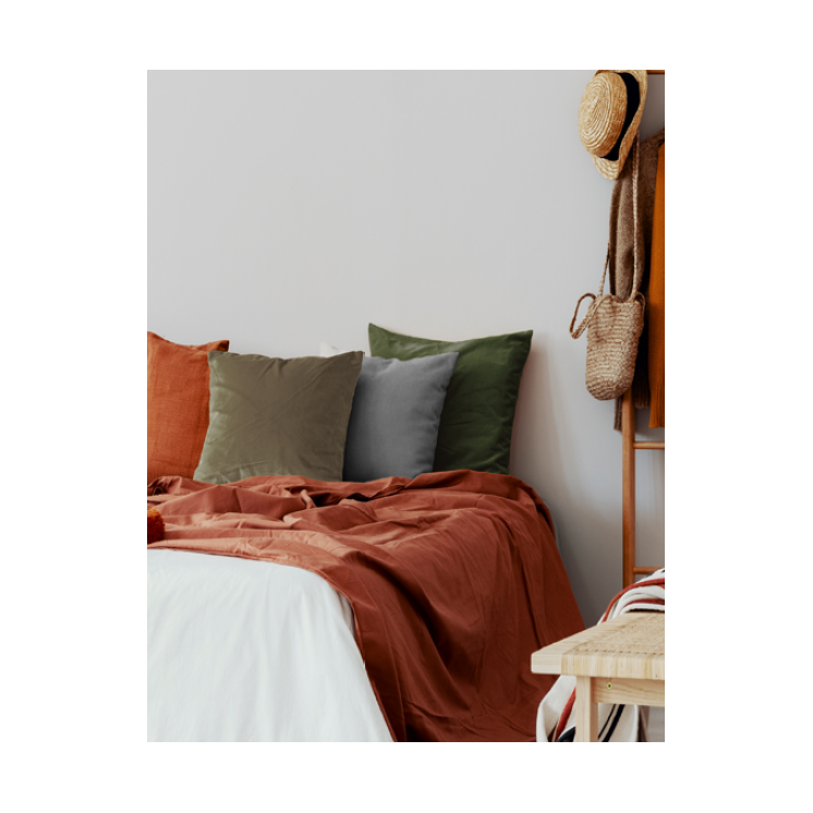 Lot de 2 coussins déco 45x45 velour Poudre
