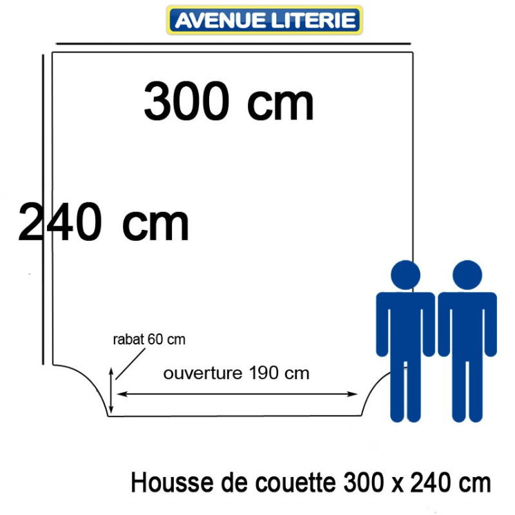 Housse de couette grande taille polycoton pour lit king size