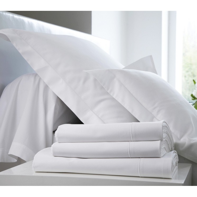 Drap-housse lit relevable satin de coton 4 têtes, hauteur bonnet 35 cm, Blanc des Vosges Gérardmer