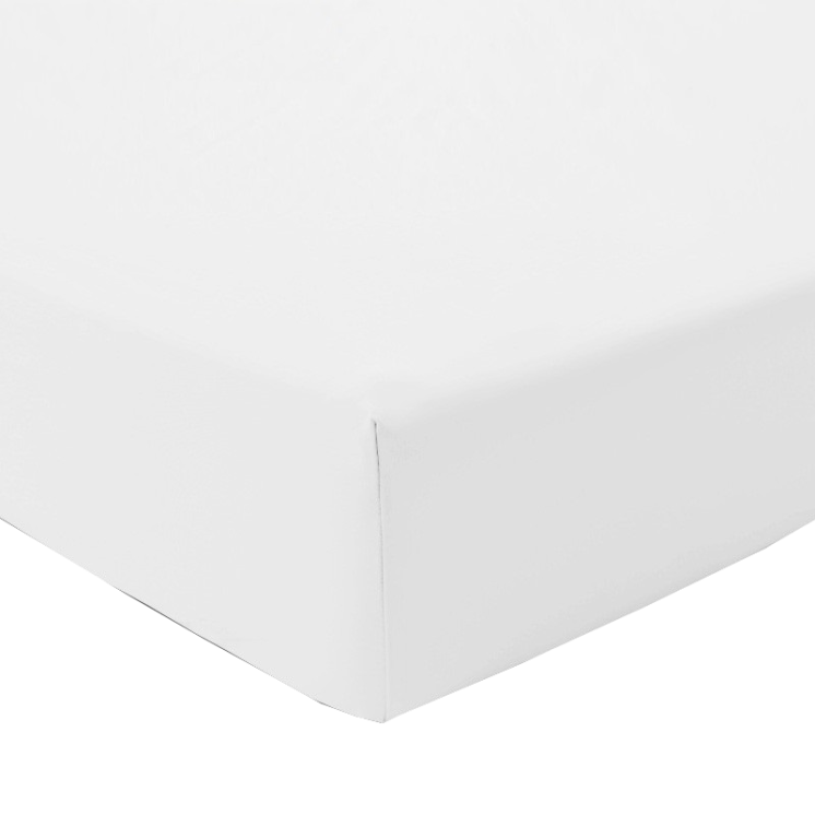 Drap Housse uni Satin de Coton Blanc des Vosges