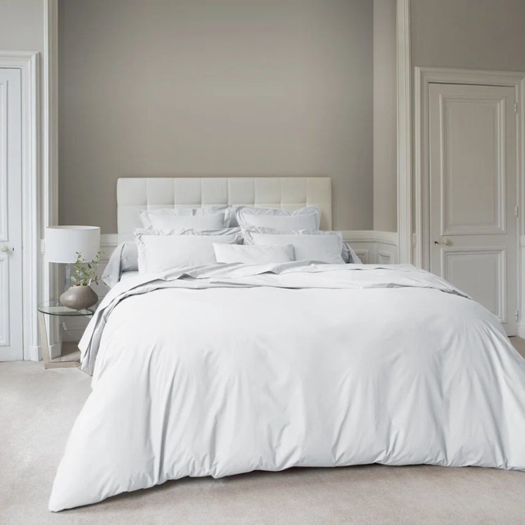 Housse de couette flanelle unie 170g/m² en coton premium