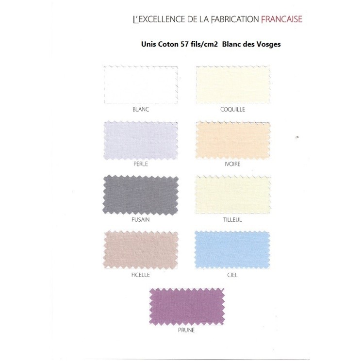 Taie traversin uni 100% coton de Blanc des Vosges Gerardmer