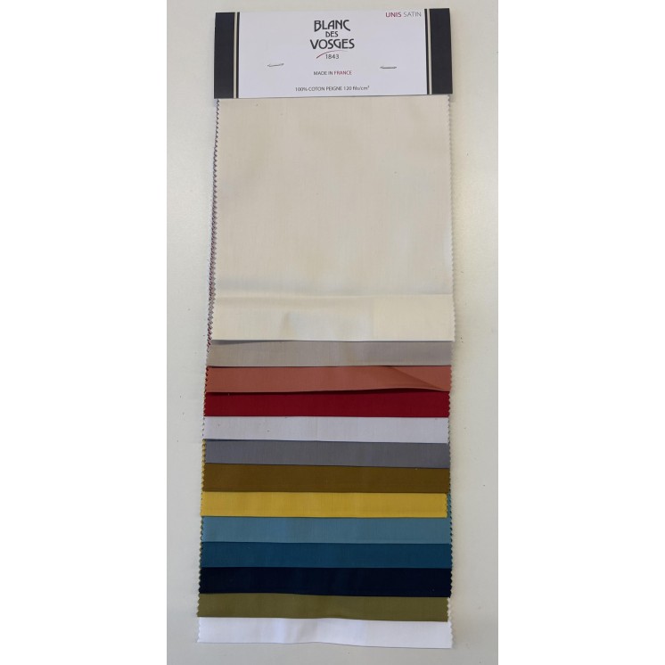 Housse de Couette 100% Satin de Coton Blanc des Vosges