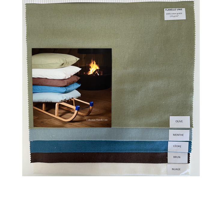 Taies d'oreiller flanelle unie 170g/m² en coton premium