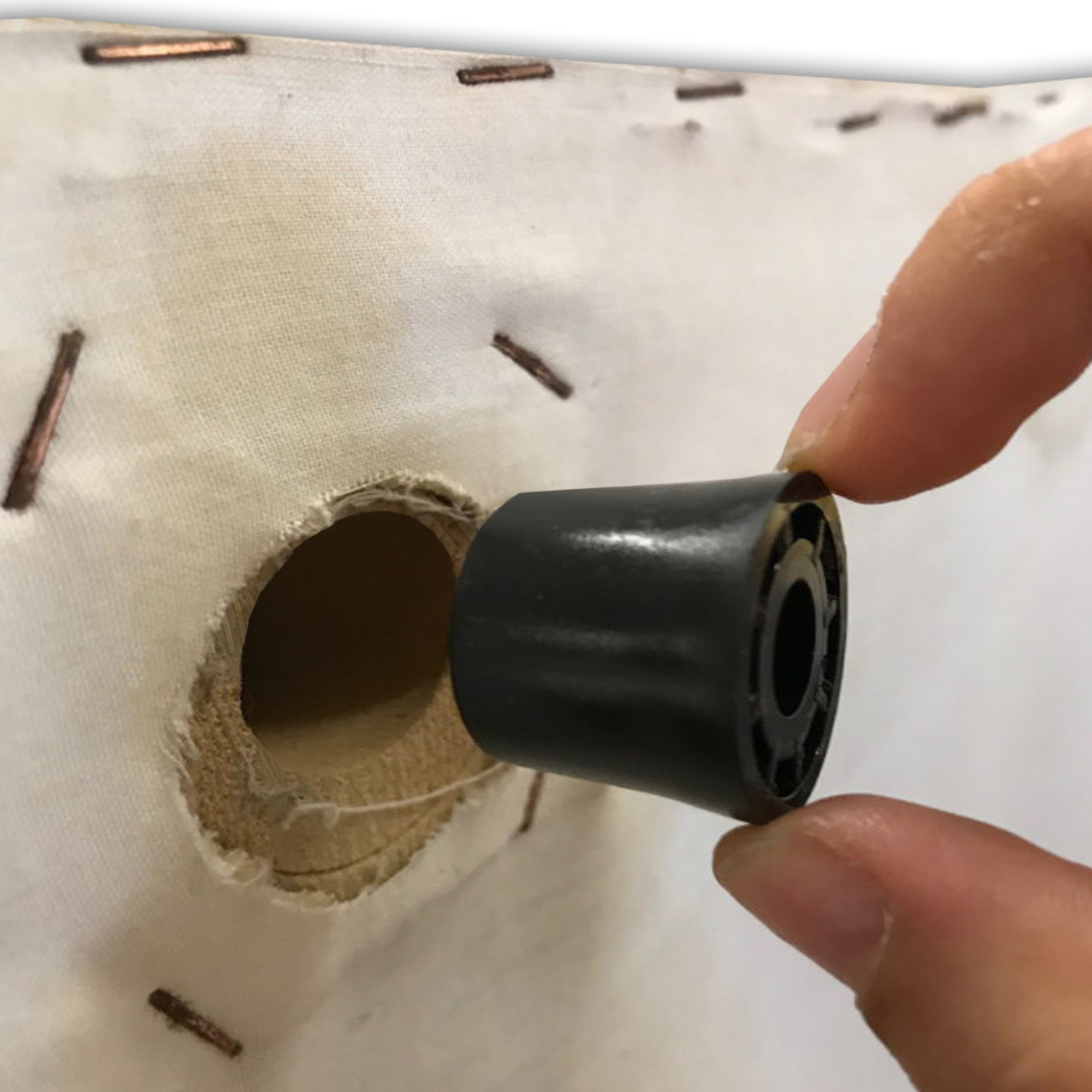 4 bagues noires et 4 embouts lisses