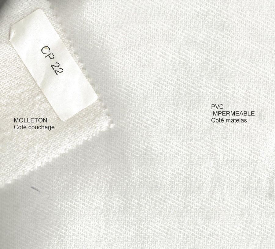 Alèse protège matelas molleton en coton blanc 70x190 cm PROTÈGE MATELAS  MOLLETON