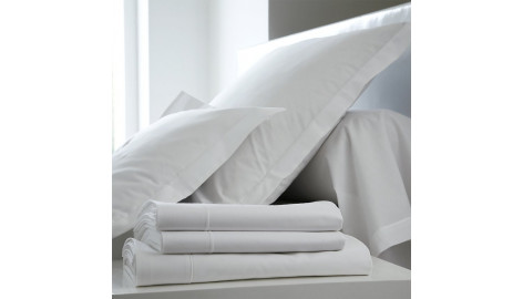 Drap Housse Percale Blanc des Vosges 160x200 Blanc