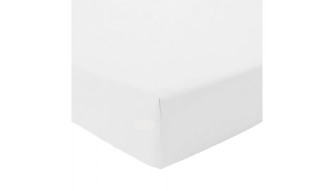 Drap Housse Lit Relevable Blanc des Vosges 2x80x200 Percale Platine